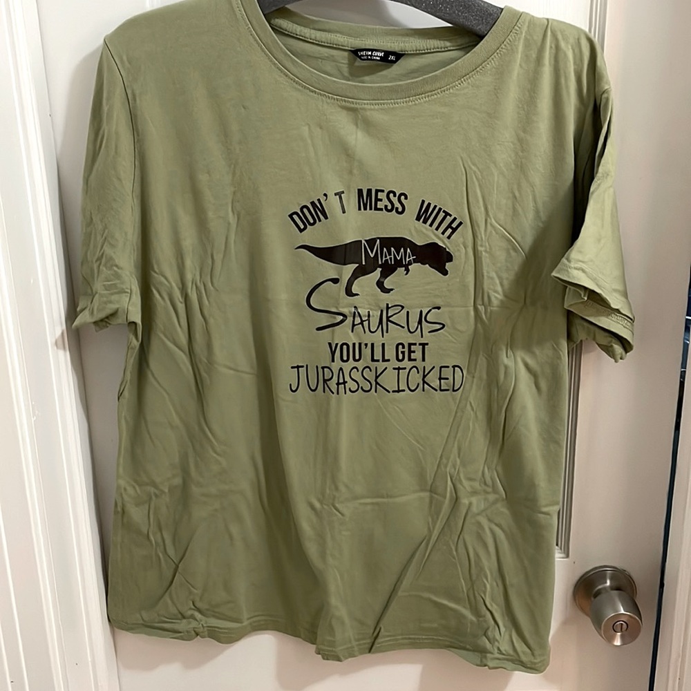 SHEIN olive mom shirt